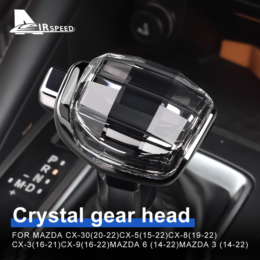 Gear shift knob crystal cover for mazda cx-30 cx-5 cx-8 cx-3 cx-9 lhd handles stick head for mazda 3 6 accessories