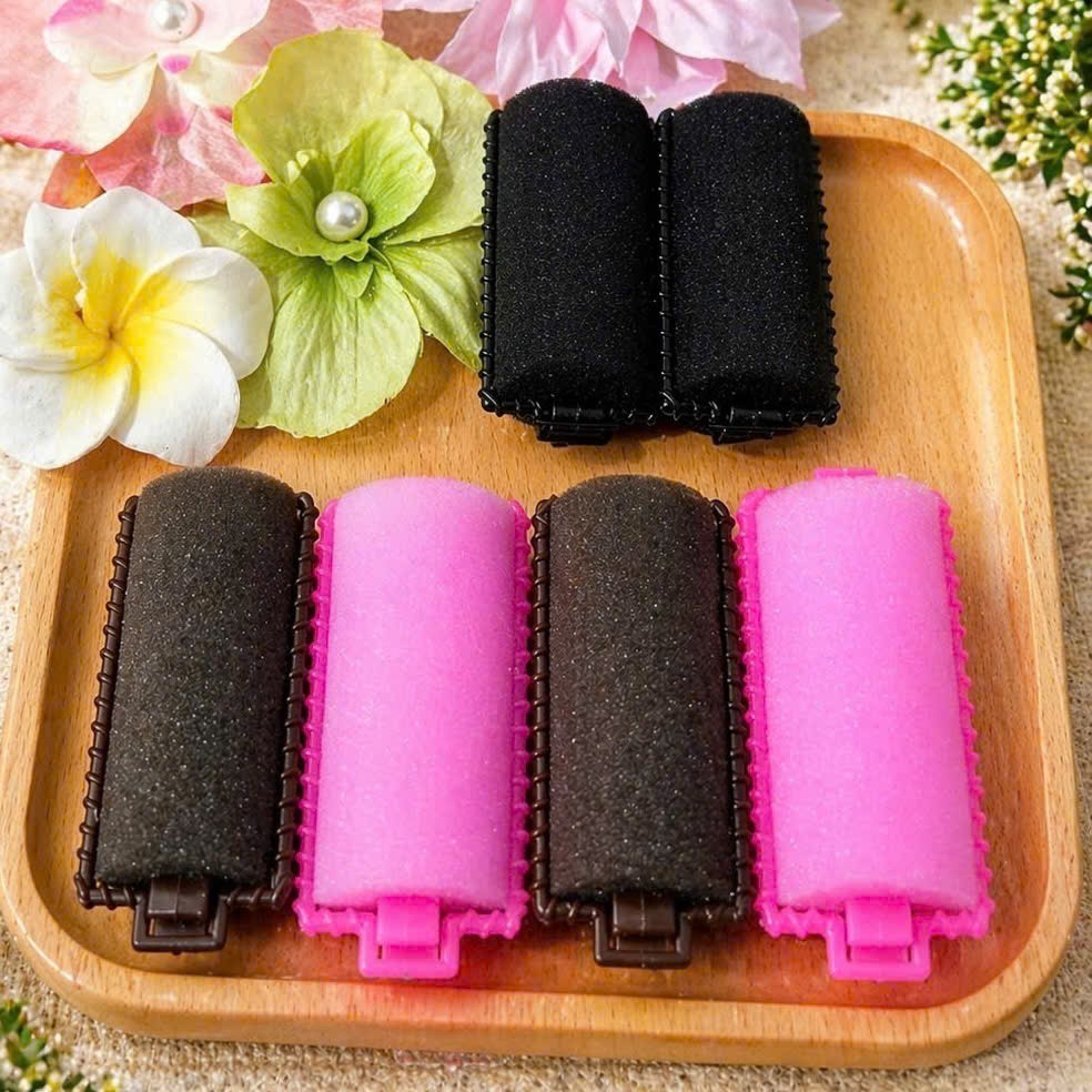 Lô cuốn uốn tóc mái bay bằng mút xốp kẹp làm phồng chân tóc, sóng nước quấn xoăn tự dính size lớn nhỏ 3cm, 7cm ANGIHOME