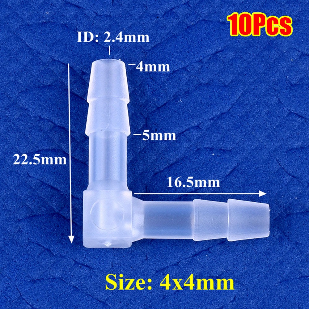 HUISHU 10Pcs Nhựa PP Đầu nối khuỷu tay Trong suốt 90 độ Khớp nối ống chùa  4-20mm Phụ kiện bể cá Máy sục khí bơm không khí - 4