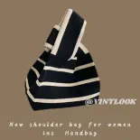 Vintlook dệt kim túi, đường phố hợp thời trang dễ thương Panda Túi Xách Vải dệt