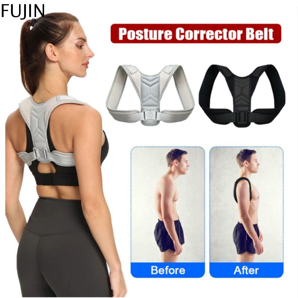 FUJIN Phụ nữ Nam Đai chỉnh Đai hỗ trợ vai Có thể điều chỉnh Máy duỗi lưng Áo nịt ngực vai Nẹp vai Đai chỉnh tư thế lưng Nẹp cổ có thể điều chỉnh