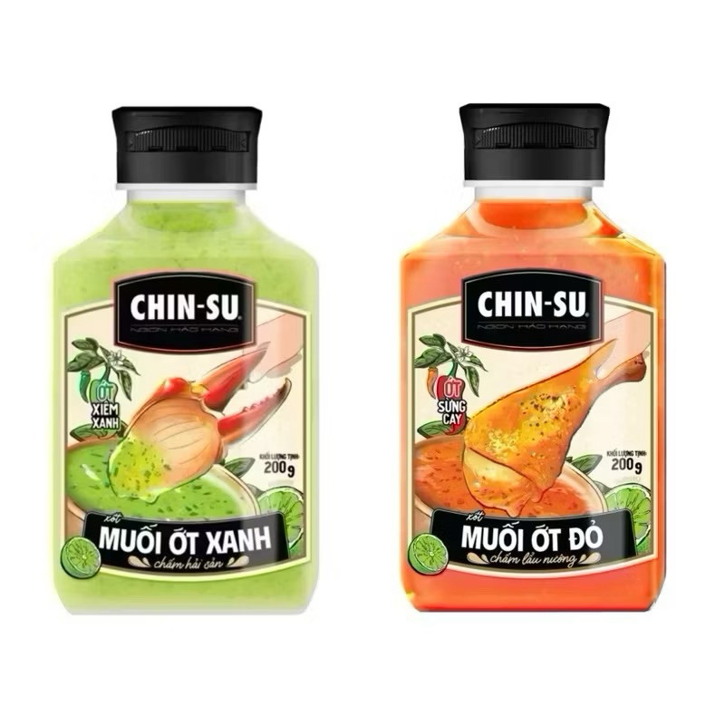 Sốt muối Ớt xanh / Ớt đỏ Chin-Su 200g sánh dẻo đặc trưng