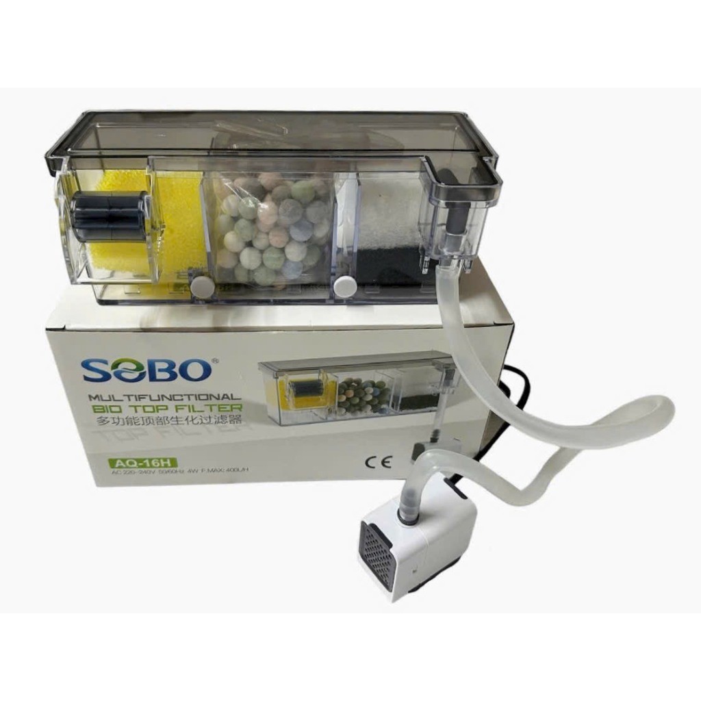 Lọc Tràn Trên Kèm Bơm Tặng Vật Liệu Lọc Sobo AQ-15H AQ16H AQ17H AQ18H - Lọc Nước Cho Hồ Cá - 3
