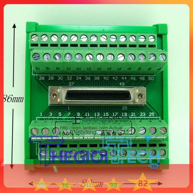 TH Mạch ra chân SCSI nối Jack CN1 SM 50 Pin 36 Pin Cáp IO tín hiệu điều khiển Servo Pana A5/6 Mitsu MR-JE J3 J4 Terminal - Mạch ra chân 50IO - Cáp 5 mét