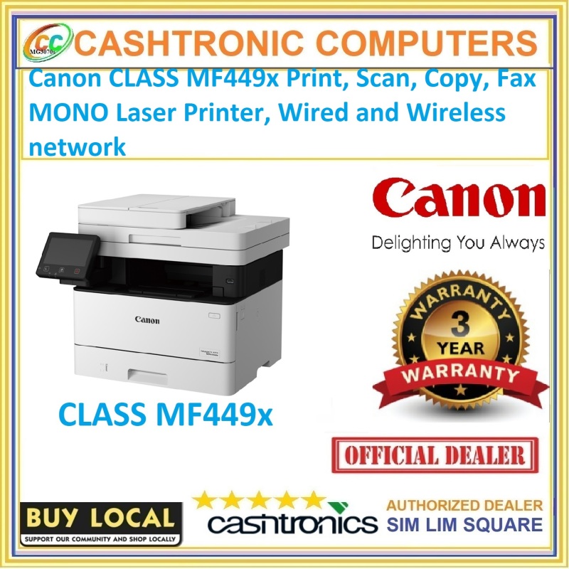 Canon CLASS MF449x Print, Scan, Copy, Fax MONO Laser Printer, Wired and Wireless network - 3 Years Warranty Singapore