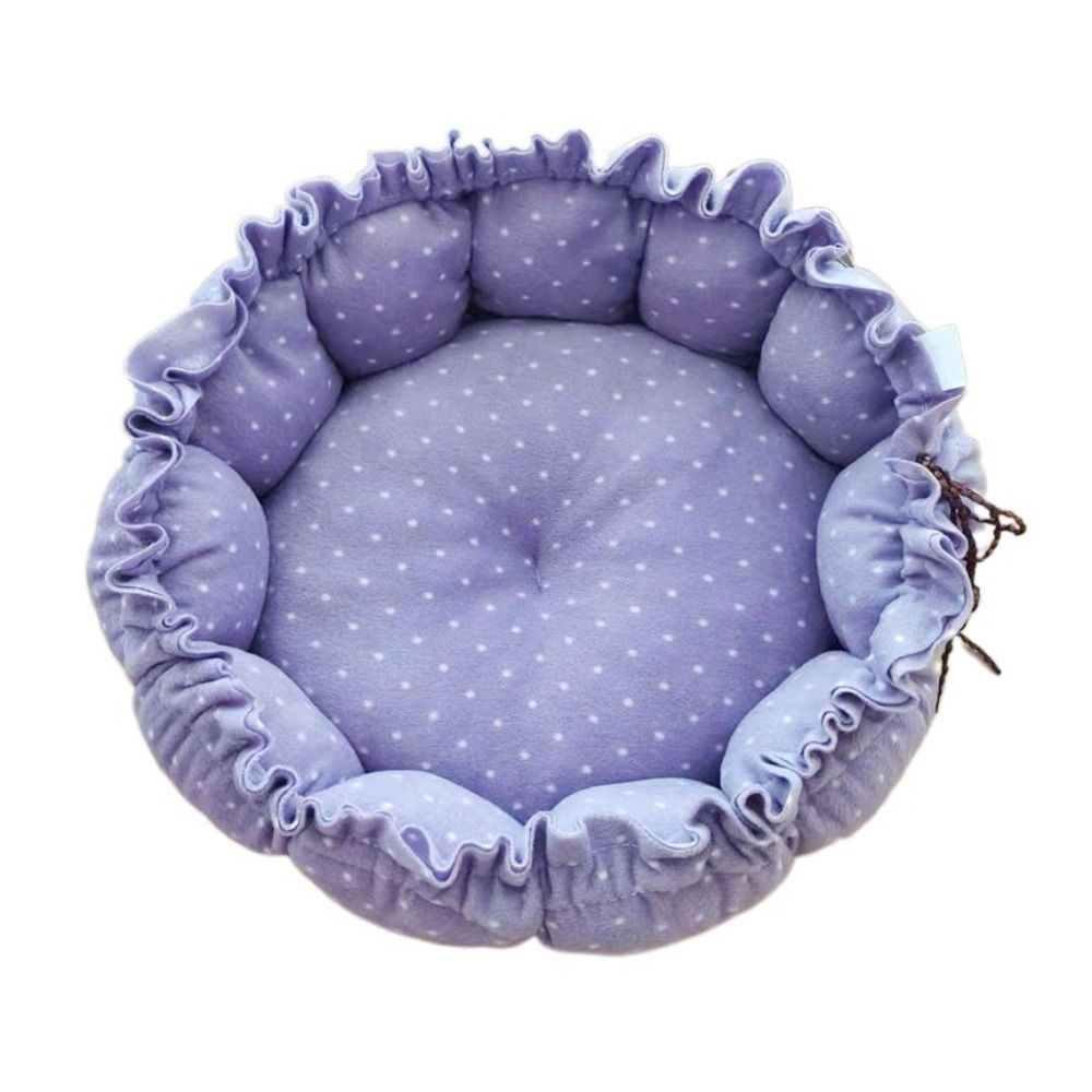 FDGED Plush Winter Cat Kennel Cloth Soft Cat Pumpkin Nest Dog Bed House Round Cat Soft Bed Kitten - 5