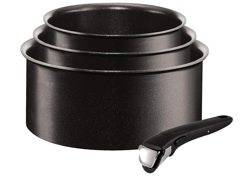 Tefal Ingenio Expertise Set of 3 pans 16/18/20cm + 1 handle Black (Preorder - Will arrive in 7-12 working days) Singapore
