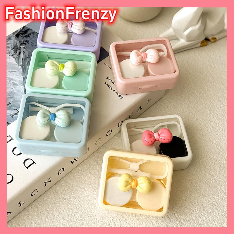 FashionFrenzyY Mini vuông liên hệ với ống kính trường hợp với gương cho phụ nữ ống kính Hộp Mắt container du lịch đáng yêu Bộ dụng cụ