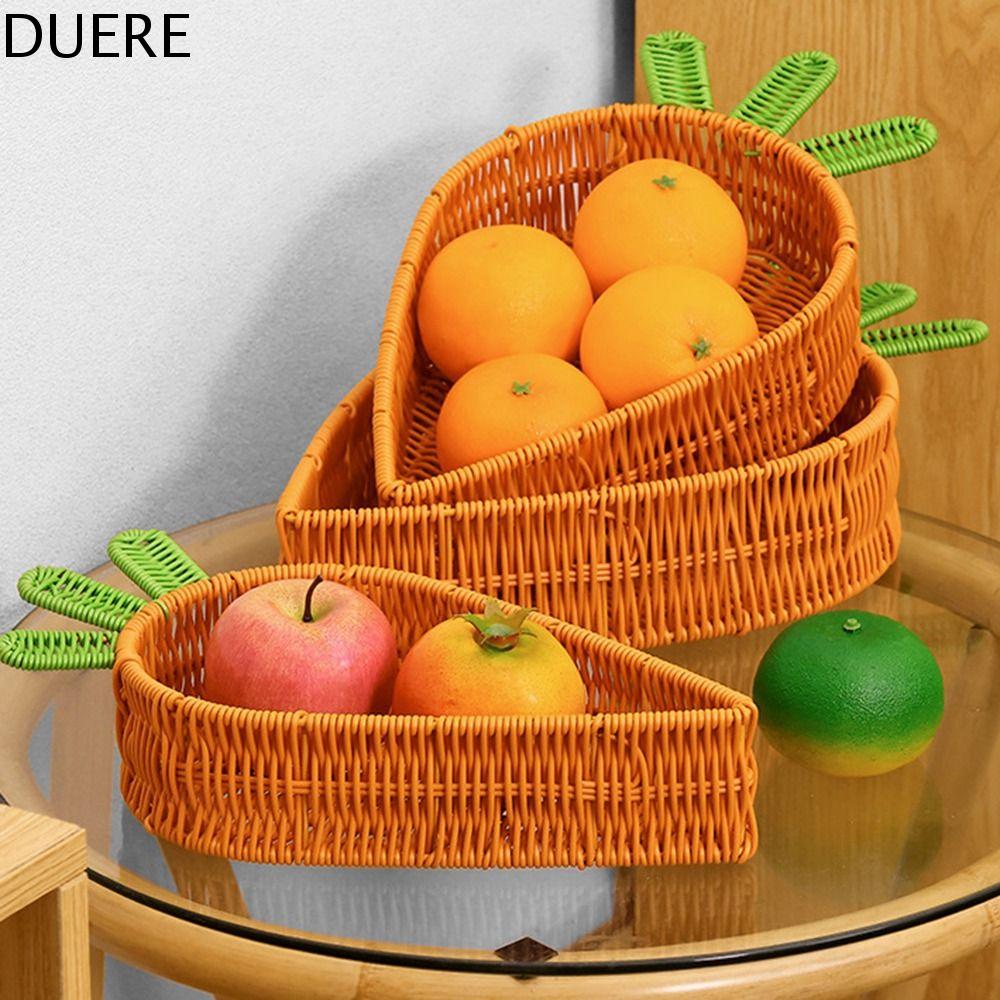 DUERE Làm thủ công Giỏ đan bằng cà rốt Hình dạng cà rốt Mạnh mẽ Hộp đựng trái cây khô Tay nghề tinh xảo Thông gió Khay đựng trái cây Trang trí nhà bếp