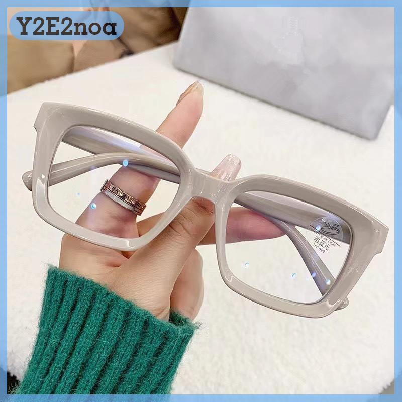 Y2E2noa Phụ nữ chống ánh sáng màu xanh kính quá khổ cổ điển kính máy tính kính khung hình đầy đủ trong suốt bảo vệ mắt kính