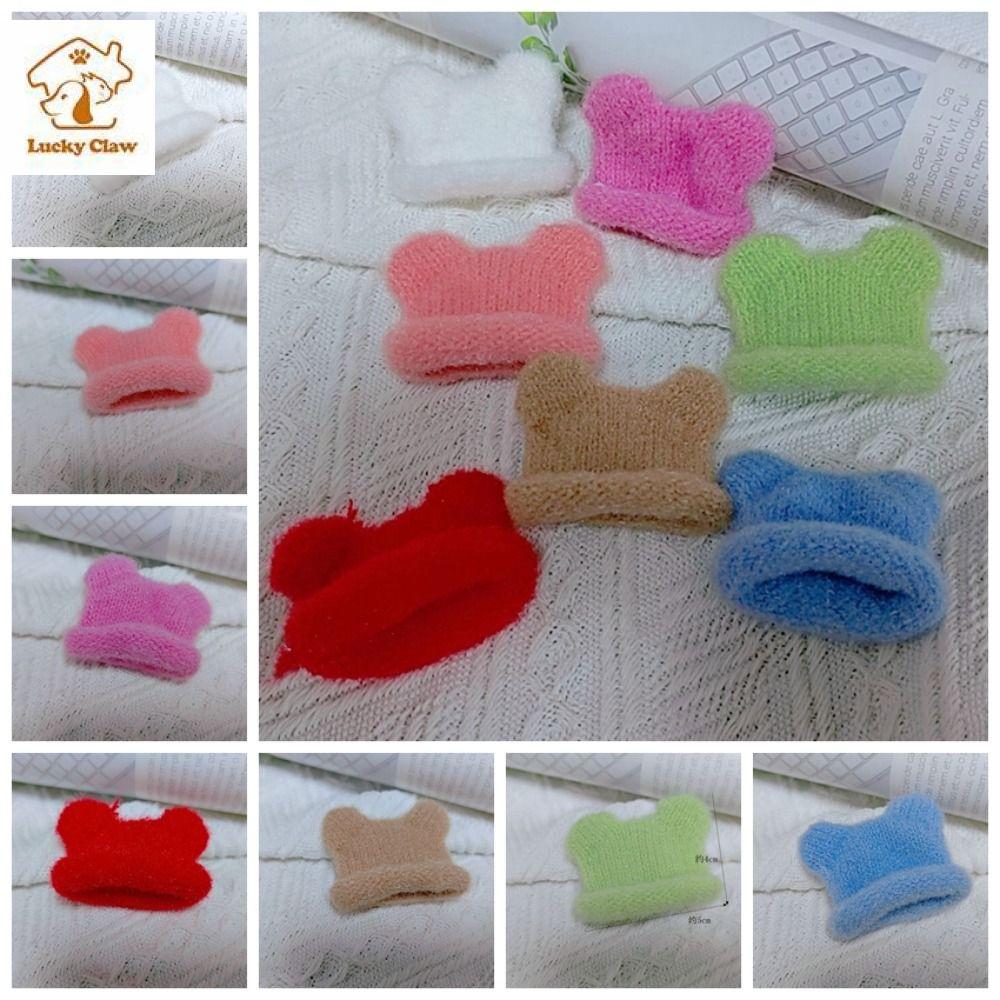 LUCKY CLAW Vật liệu thủ công Mũ Dệt Kim Mini Mini DệT Kim Mũ Búp bê trang trí tự làm Mũ búp bê cotton Đầy màu sắc Mũ ngón tay dệt kim Búp bê BJD