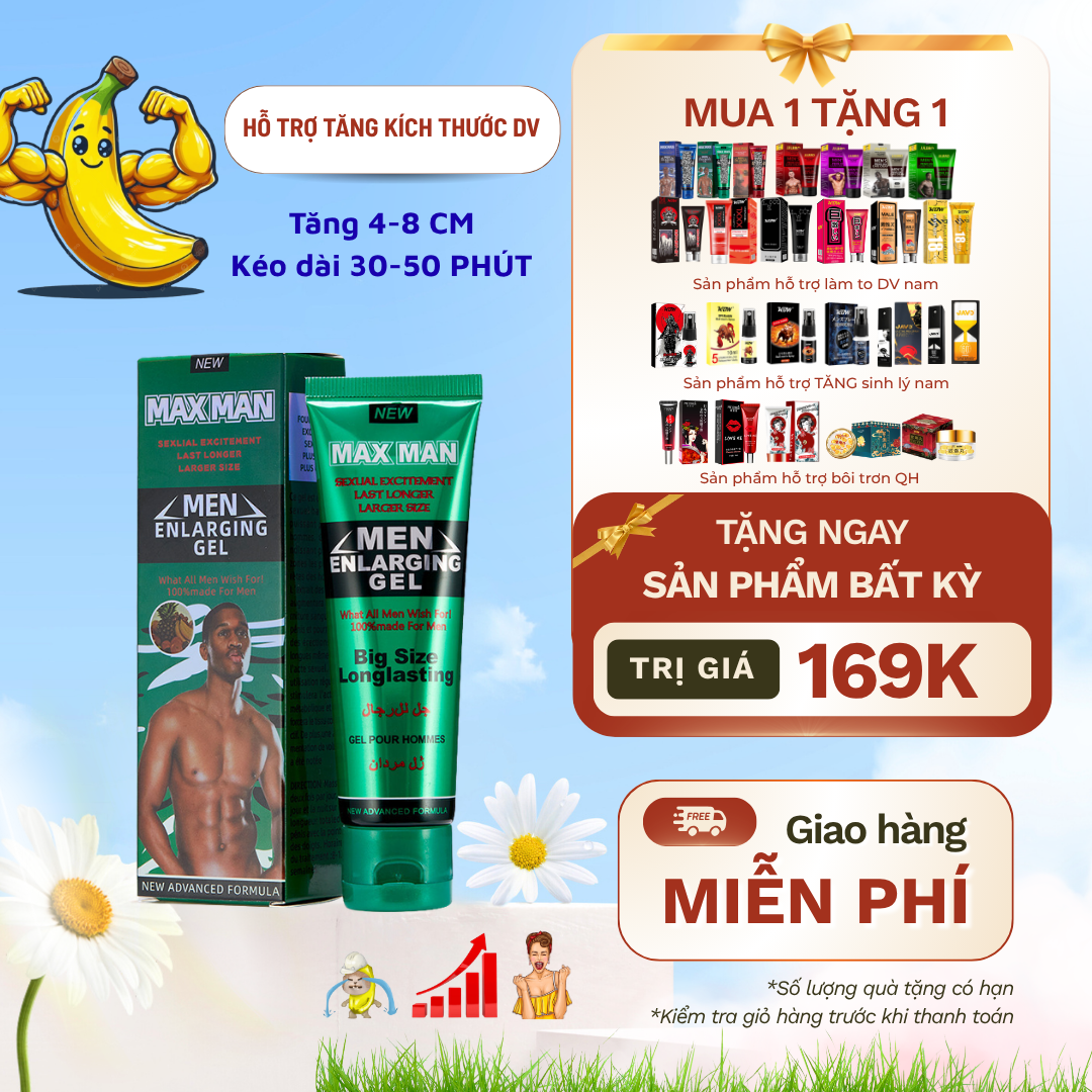 (CHE TÊN) Gel Bôi Tăng Kích Cỡ Phái Mạnh Thế Hệ Mới – Hỗ Trợ Nâng Tầm Số Đo Khí Chất Đàn Ông, Tăng Cường Phong Độ Bền Bỉ Cho Đêm Dài Sung Sức Thăng Hoa