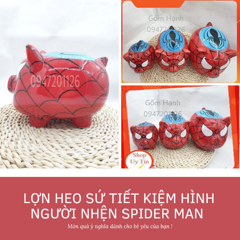 LỢN HEO SỨ TIẾT KIỆM HÌNH NGƯỜI NHỆN Spider Man hoạt hình