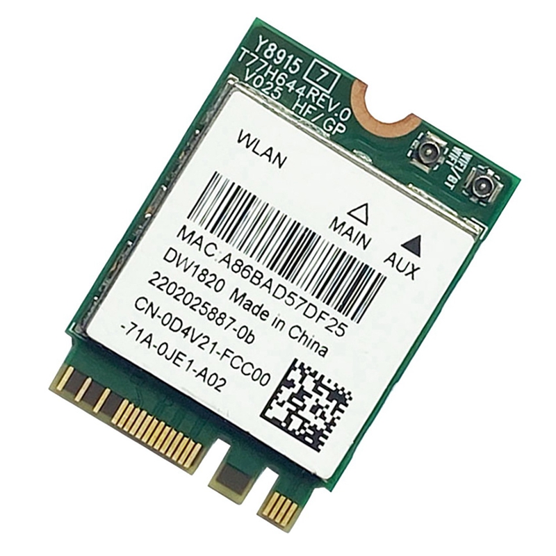 (HMXQ) 3X DW1820 QCNFA344A Wireless Network Card 2.4G+5G Dual-Band Gigabit Bluetooth 4.1 NGFF Networ