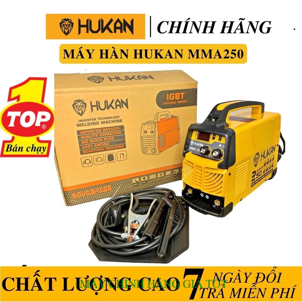 Máy Hàn Que HUKAN MMA250/ Công Suất 6.2KV /Dòng Điện Ra 20-250A chính hãng ĐL GT