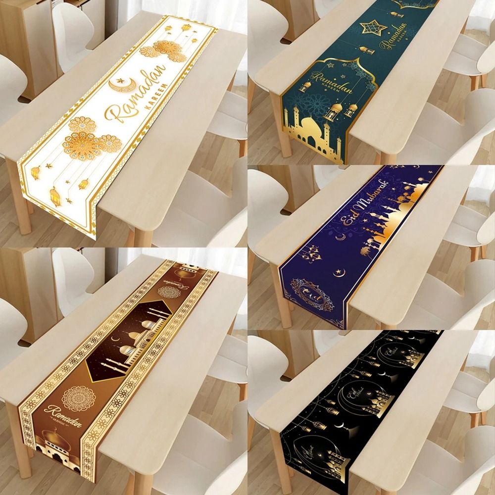 IRCTBV Đồ trang trí ramadan Khăn trải bàn EID mubarak Navidad Polyester Khăn trải bàn Trang trí bàn Khăn trải bàn ramadan EID mubarak