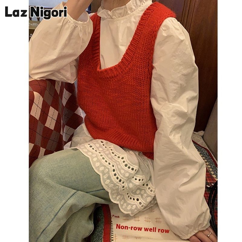 Laz Nigori Women's T-shirt Sweet College Style Long Sleeve Ruffles Lace Stitching Coat ราคา 64,604 บาท*ส่งฟรี