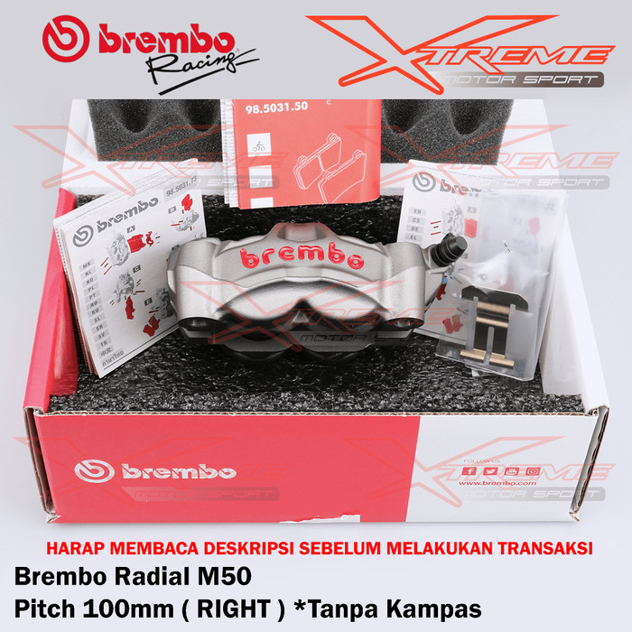 KALIPER BREMBO RADIAL M50 100MM MONOBLOCK SEBELAH KANAN ONLY Harga 7,225,000 rupiah*Gratis Ongkir