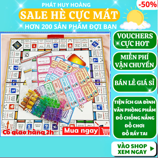 Bộ cờ tỷ phú bàn cứng giá tốt , Cờ tỷ phú hộp nhựa cứng cao cấp , Trò chơi cờ tỷ phú bản lớn siêu vui nhộn , Cờ tỷ phú cỡ lớn bản cứng cho gia đình , Bộ đồ chơi cờ tỷ phú giải trí cho bé , Phát Huy Hoàng