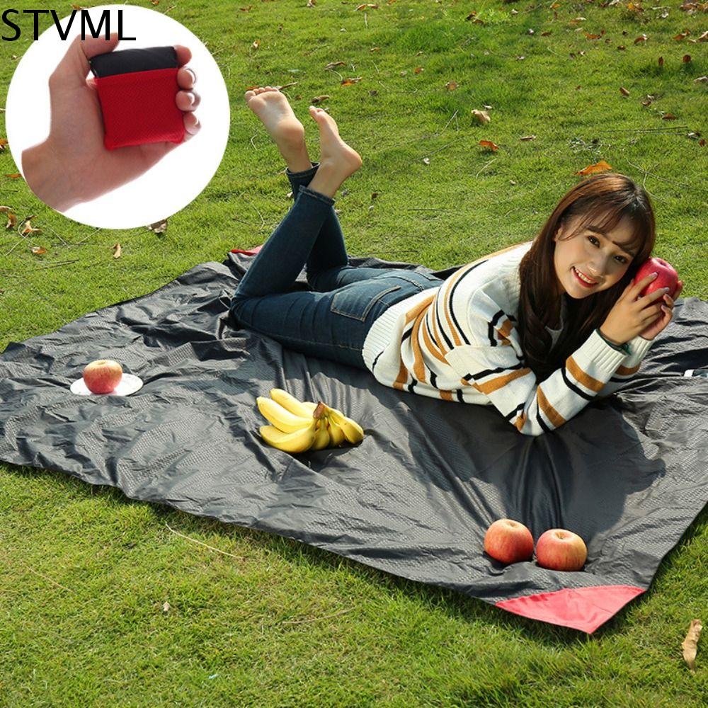 STVML Không thấm nước Chăn bãi biển có túi Nylon DAMPPROOF Thảm cắm trại gấp được Thảm cắm trại dã ngoại Mini Thảm dã ngoại bỏ túi mini Phụ kiện ngoài trời