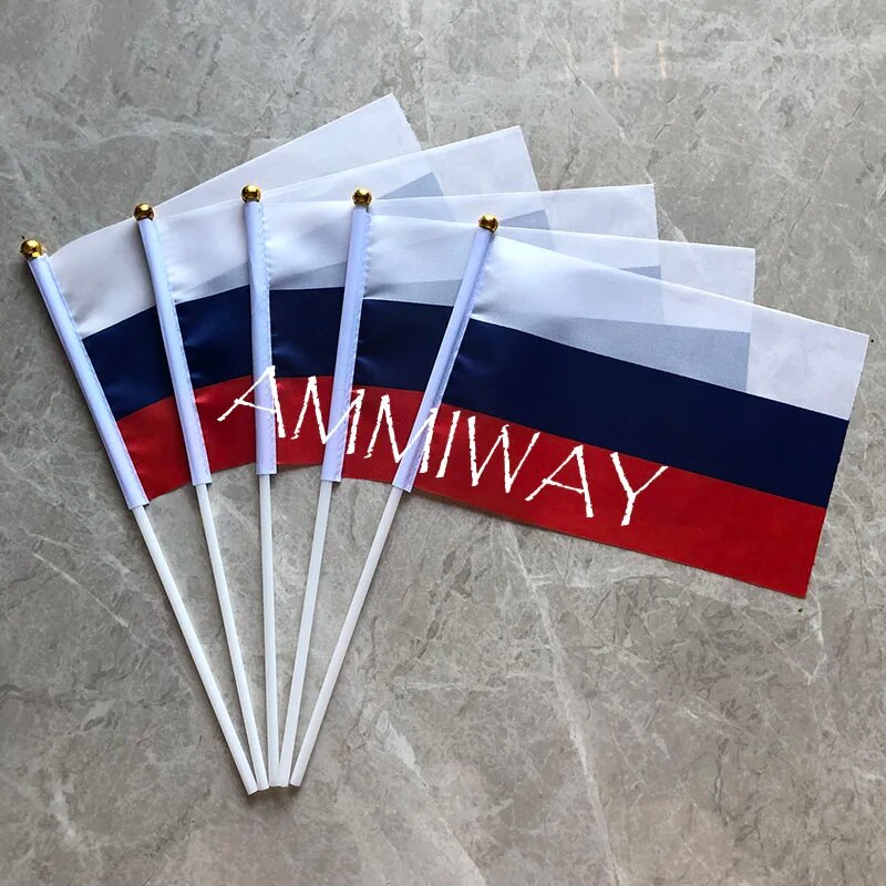 【】 14x21cm 5pcs American Usa French Hand Held Flags Canada Mexico Ukraine Hand Flag