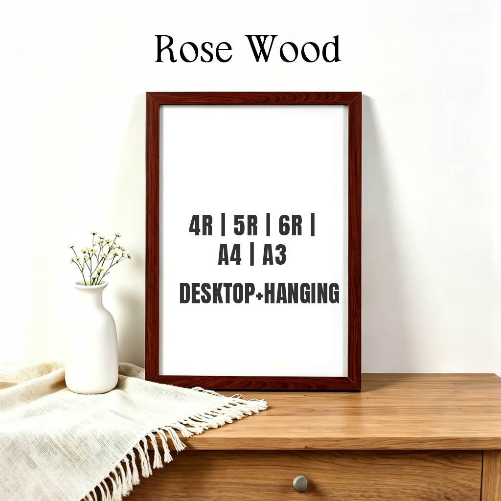 [SG Stock] Wooden Picture Frame Wooden Photo Frame- Wall Art Poster Painting Hanging Stand Table Decor A3 A4 4R 5R