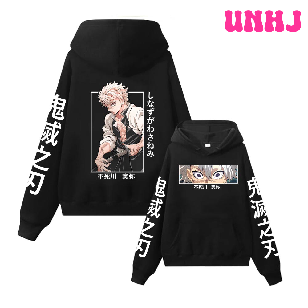 [Unhj] sanemi shinazugawa Áo Hoodie Anime Áo chui đầu unisex Áo nỉ lông cừu comfortabele với zachte 