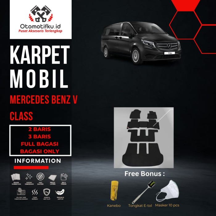 [ OTOMOTIFKU ] Karpet Mobil Mercedes Benz V-Class Double Layer Rubber Eva Premium Harga  770,000 Ringgit*Penghantaran Percuma