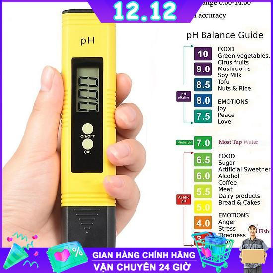 Bút Đo PH-02 Kỹ Thuật Số LCD, Bút đo độ PH bút thử nước thực phẩm bể cá, Máy đo ph nước hồ cá, thuỷ canh, Máy đo PH đã hiệu chuẩn, Bút thử pH nước cho kết quả nhanh, chính xác, giá rẻ chất lượng