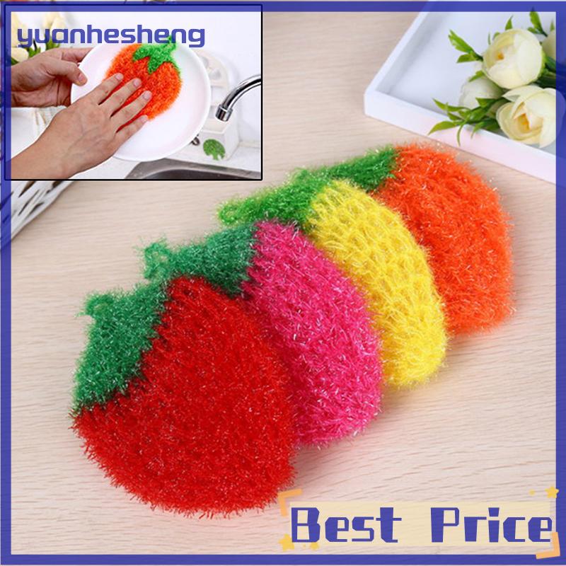 yuanhesheng Stawberry Acrylic sợi món ăn rửa vải sạch khăn cho nhà bếp Ngẫu nhiên dệt