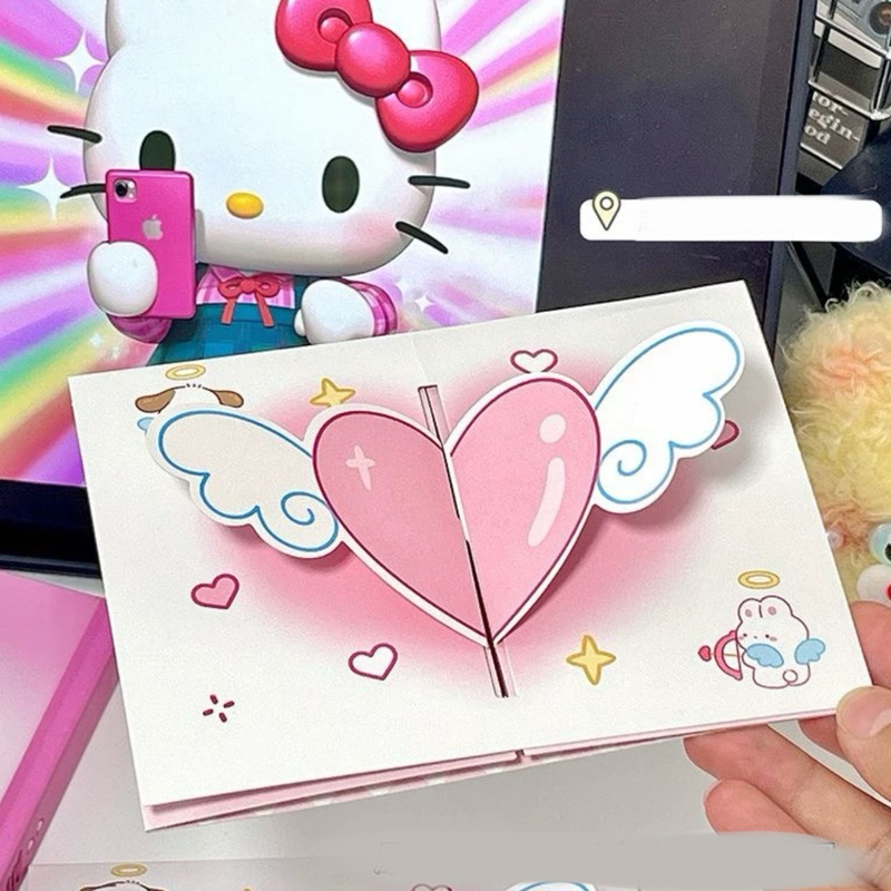 (แบบI3) การ์ดอวยพรลายหัวใจ การ์ดลายหัวใจ 3D การ์ดอวยพรสวยๆ