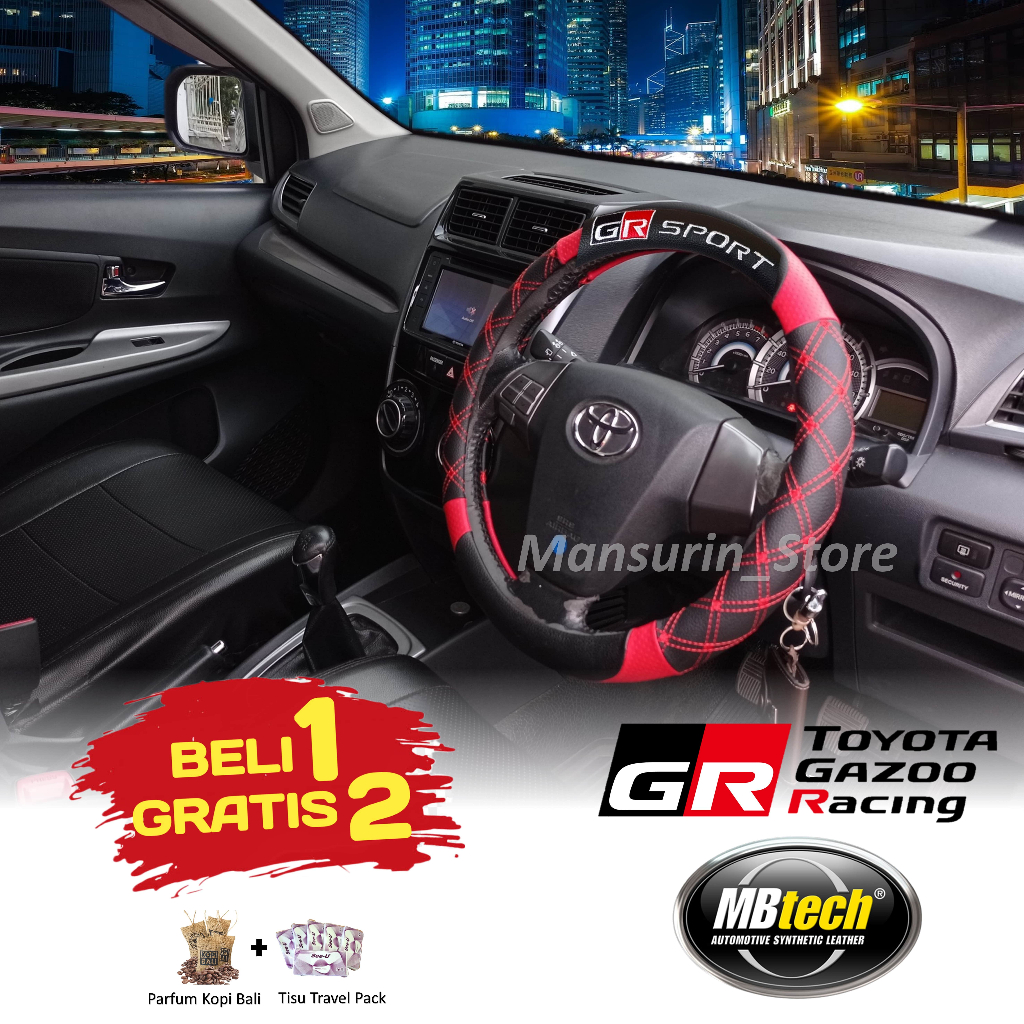 Cover Stir Mobil GR Sport Toyota New Rush Veloz New Agya Fortuner Raize Yaris Vios Sienta Calya Hilux Innova Reborn Zenix Corolla GR Sport Sarung Setir Mobil Toyota GR Sport Giá 197,300 Đồng*Miễn phí vận chuyển