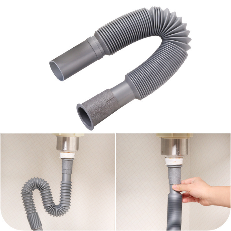 Ống xã ruột gà thoát nước bồn rửa chén lavabo dài 75cm đường kính 38mm