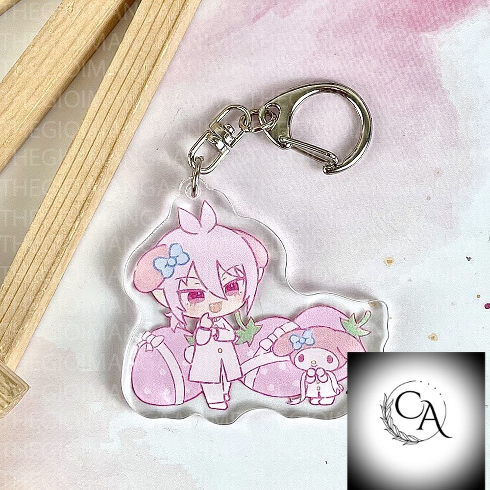 Móc khóa IRUMA GIÁ ĐÁO ver SANRIO Mairimashita! Iruma-kun anime chibi mica trong acrylic xinh xắn