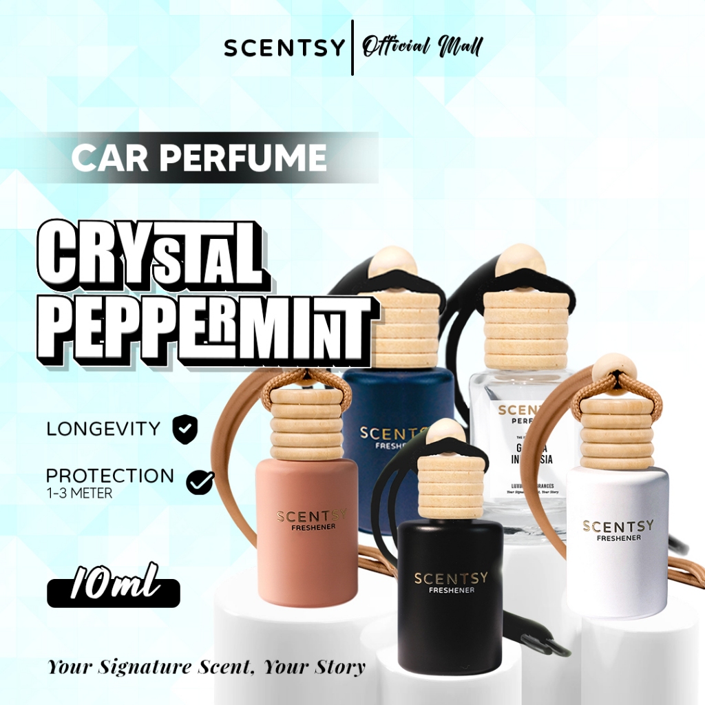 SCENTSY Parfum Mobil CRYSTALL PEPPERMINT Pengharum Anti Mual 10ml Pewangi Ruangan Kantor Toilet Kamar tidur Lemari Inspired by Fragrance Aroma Terapi Mewah Parfum Gantung Capit Jepit AC Aksesoris Mobil Harga 17,950 rupiah*Gratis Ongkir