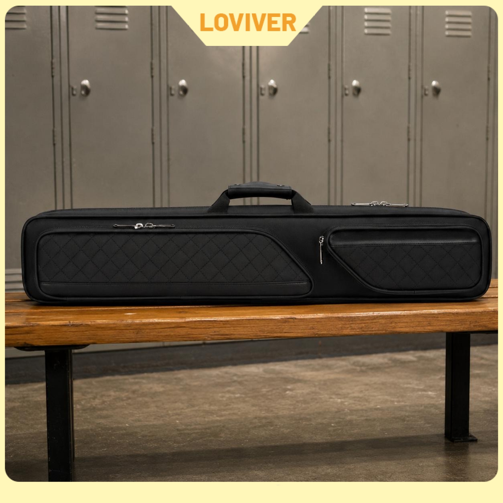 LOVIVER Portable Snooker Cue Bag Shielding Billiard Cue Carrying Case Zipper Closure Sports Gear Accessory Pocket for Travel ราคา 2,603 บาท*ส่งฟรี