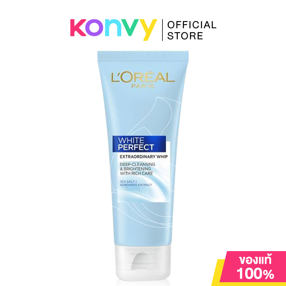 Loreal Paris Aura Perfect Extraordinary Whip 100ml สกินแคร์ คลีนซิ่ง โฟม &amp; เจลล้างหน้า