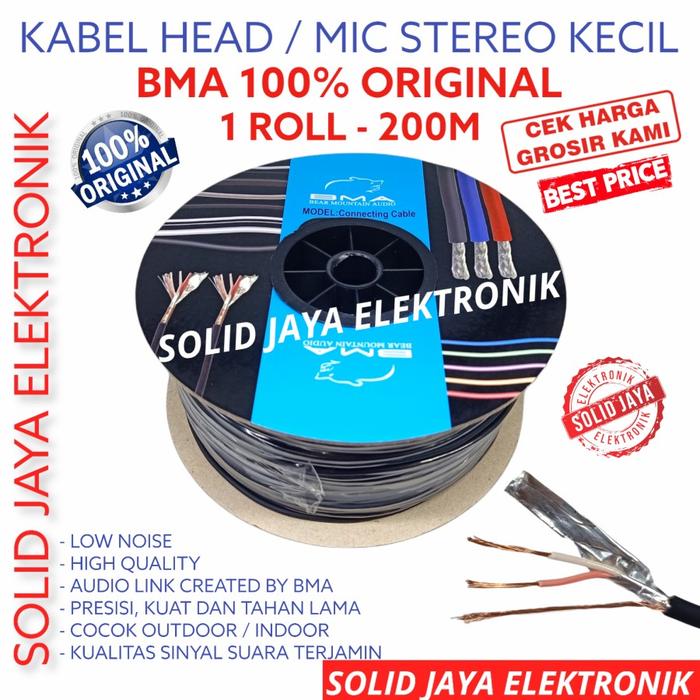 KABEL STEREO MINI HEAD BMA ISI 3 HEAD HEAT HED HET HAT HAD MIK MIC STEREO TEMBAGA KECIL CONNECTING 1 ROLL GULUNG 200M KABEL MURNI BMA - Toko Lazkar Harga 1,273,000 rupiah*Gratis Ongkir