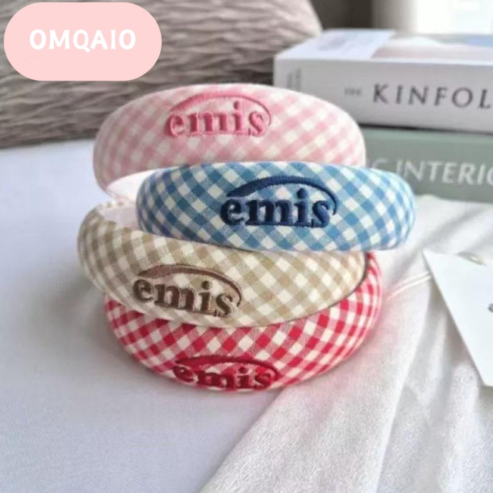 OMQAIO งานปัก ที่คาดผม EMIS แฟชั่นแบรนด์ ตัวอักษรสำหรับเด็ก ที่คาดผมเกาหลี สร้างสรรค์และสร้างสรรค์ ลำลองแบบสบายๆ ห่วงผมลายสก๊อต สาวๆ ราคา 176 บาท*ส่งฟรี