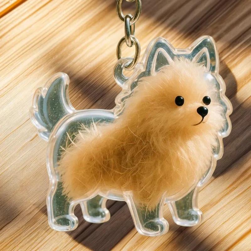 PICOK Con Chó Hình Dạng Pet Tóc Lưu Trữ Hộp Trong Suốt DIY Handmade Pet Tóc Keychain Ba Lô Trang Trí Nội Thất Phụ Kiện Lưu Niệm Bộ Sưu Tập Quà Tặng