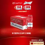 Thùng 12 Lon Bia Budweiser (500ml/lon)