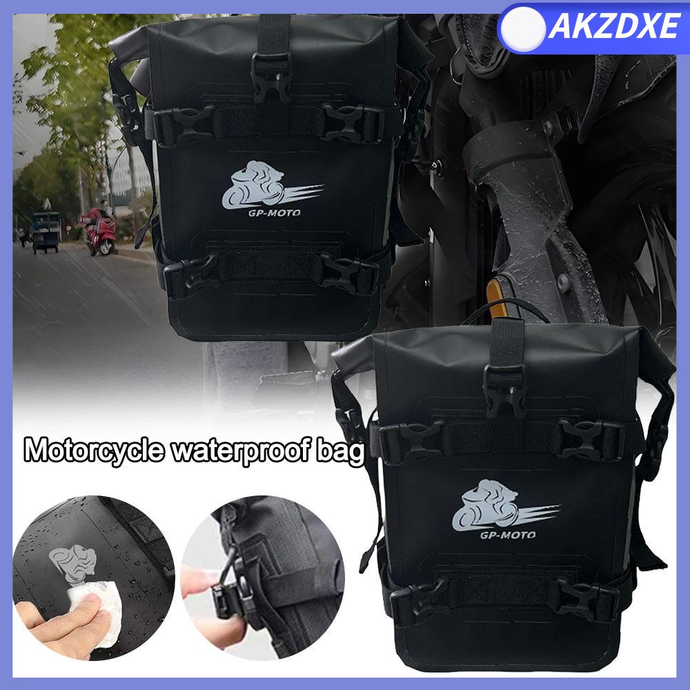 AKZDXE PVC Túi cản xe máy Đen Chống thấm nước Dụng cụ sửa chữa xe máy Phổ quát Dung lượng lớn Túi bên thanh bảo vệ Phụ kiện xe máy
