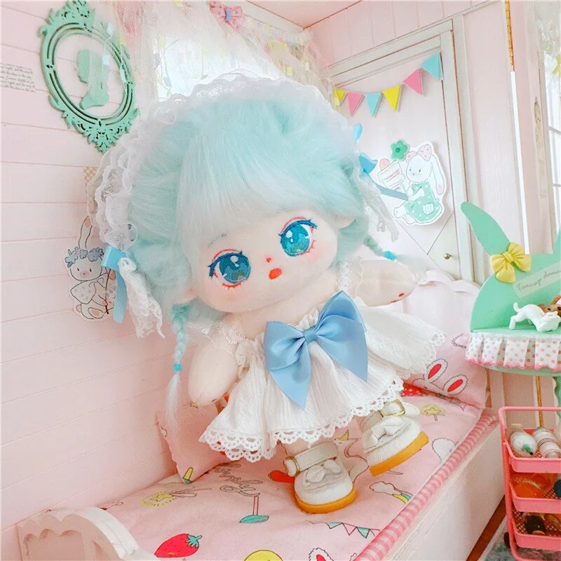 20Cm Cotton Doll Blue Hair Baby Friends Idol Star Dolls Cute Stuffed Plush