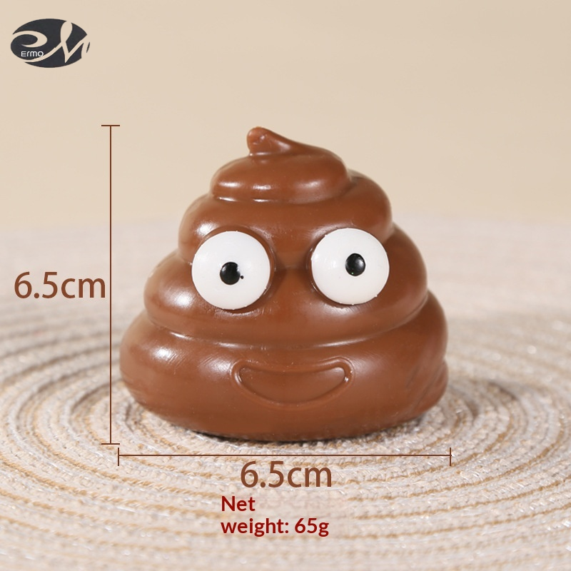 ERMO Funny Poop Squishy Stress Relief Toy with Big Eyes - Slow Rebound Squeeze Toy for Fun and Relaxation ราคา 40 บาท*ส่งฟรี