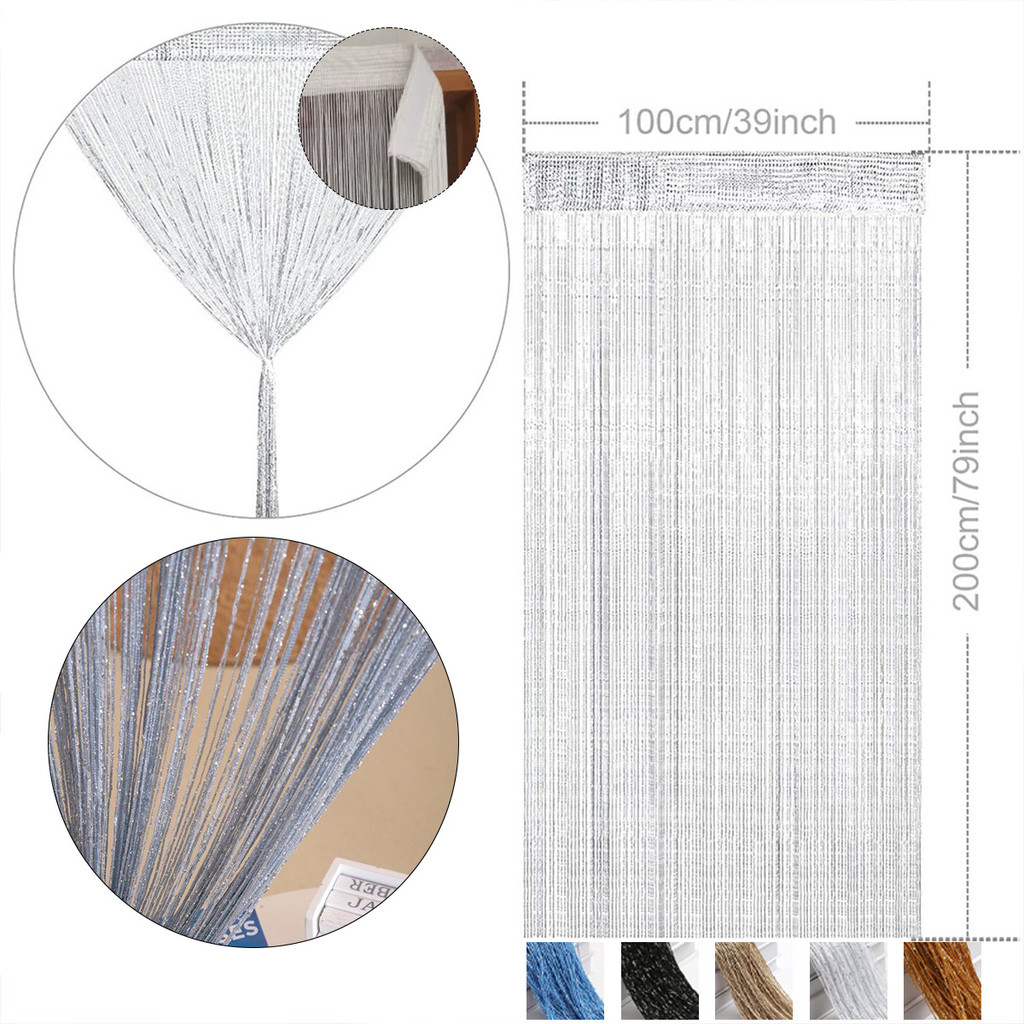 มู่ลี่  มู่ลี่ประตู 100*200 ม่านแบบพู่ ม่านแบบเส้น ตีนตุ๊กแก ติดตั้งไม่ต้องเจาะ แถม:เทปกาว พร้อมส่งทันที ราคาพิเศษ