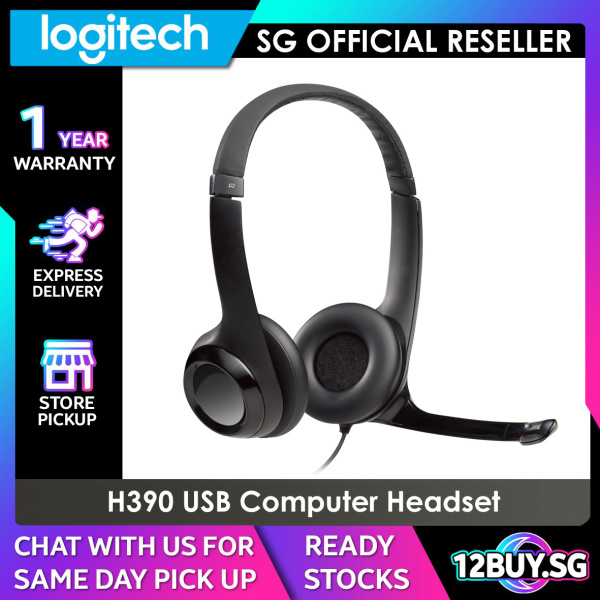Logitech USB Stereo Headset H390 with Noise Cancelling Mic 12BUY.AUDIO Express Delivery Store Collection Singapore