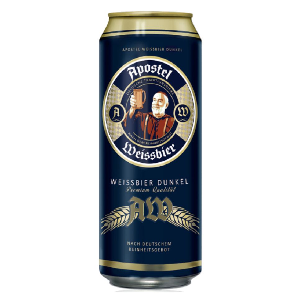 Bia Apostel Weissbier Dunkel 5.3% - nhập khẩu Đức - 1 lon 500ml