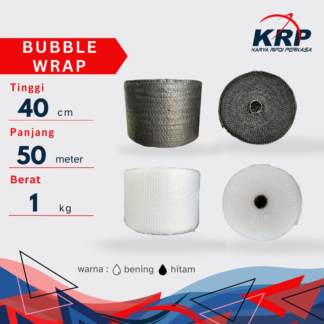 Bubble Wrap Potong Hitam / Bening KARYA RIFQI PERKASA 40 cm x 50 meter x 1 kg KRP