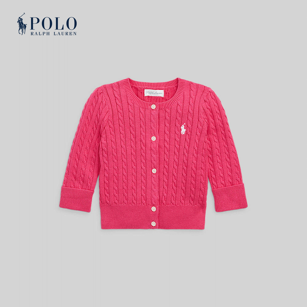 Polo Ralph Lauren Kids Baby Girl Cardigan-Mini-Cable Cotton Cardigan CWPOSWEF6820173 650 Pink ราคา 5,900 บาท*ส่งฟรี