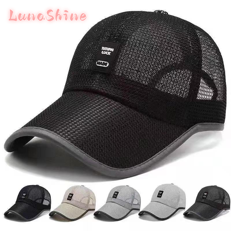 LunaShine Summer Mesh Baseball Cap for Men Outdoor Sports Sun Protection Breathable Fashion Adjustable Hat ราคา 39 บาท*ส่งฟรี